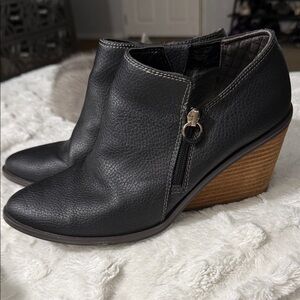 Dr Scholls Melody wedges leather wood